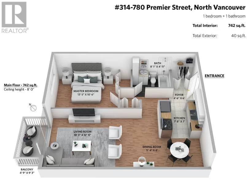 Apartment for rent: 314 770 Premier Street, North Vancouver, British Columbia V7J 2G8