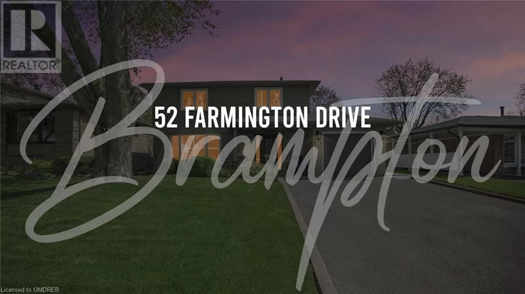 House for rent: 52 Farmington Drive, Brampton, Ontario L6W 2V2