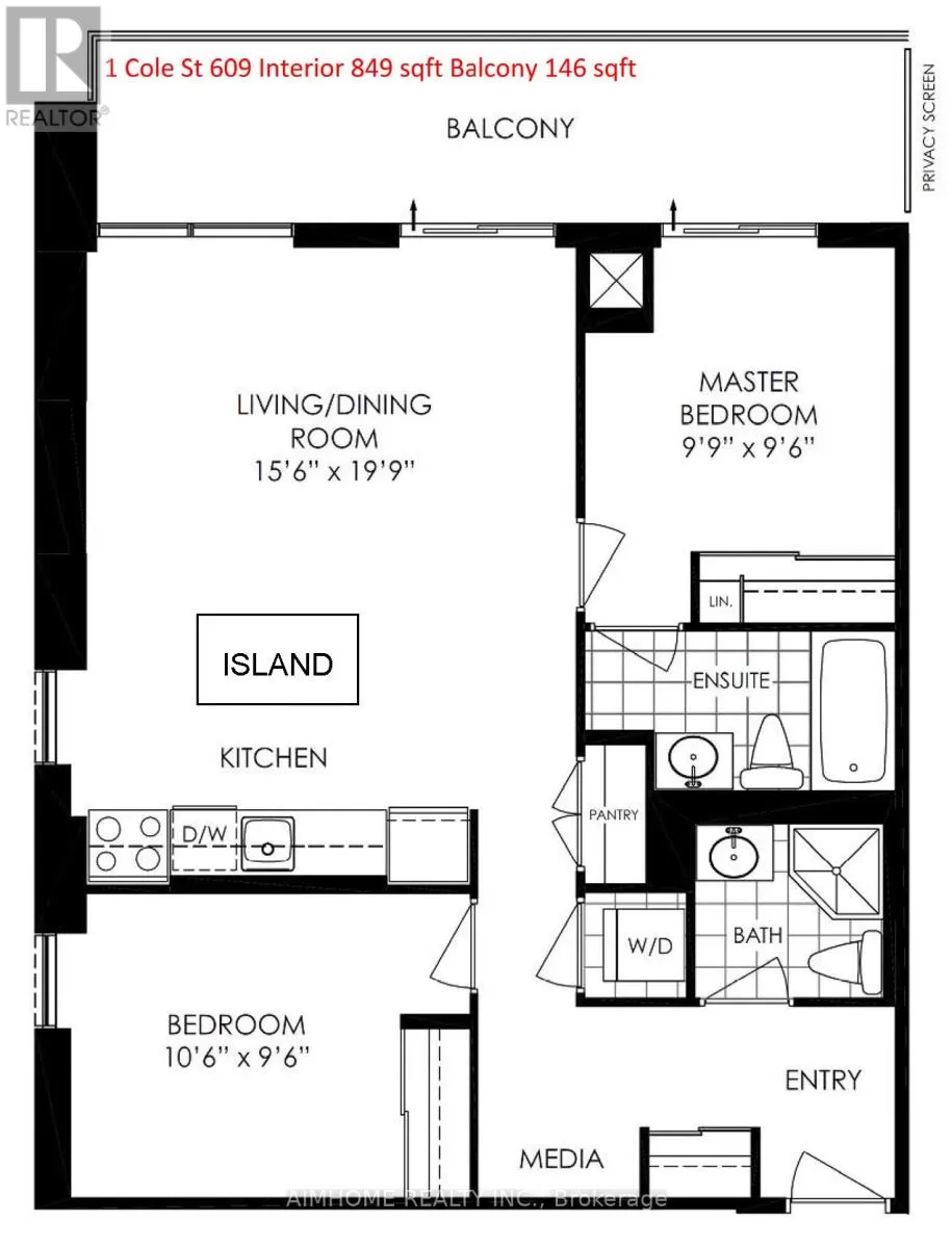Apartment for rent: 609 - 1 Cole Street, Toronto, Ontario M5A 4M2